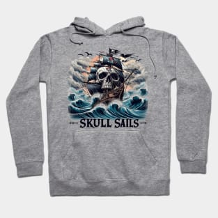 Pirate Ship, Skull Sails Hoodie